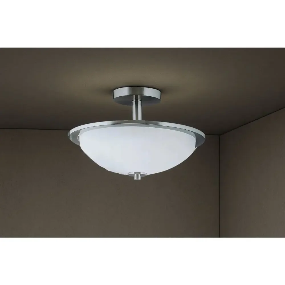 FlushMount Light Progress Lighting Replay 1-Light Brushed‎ Nickel LED Semi-Flush